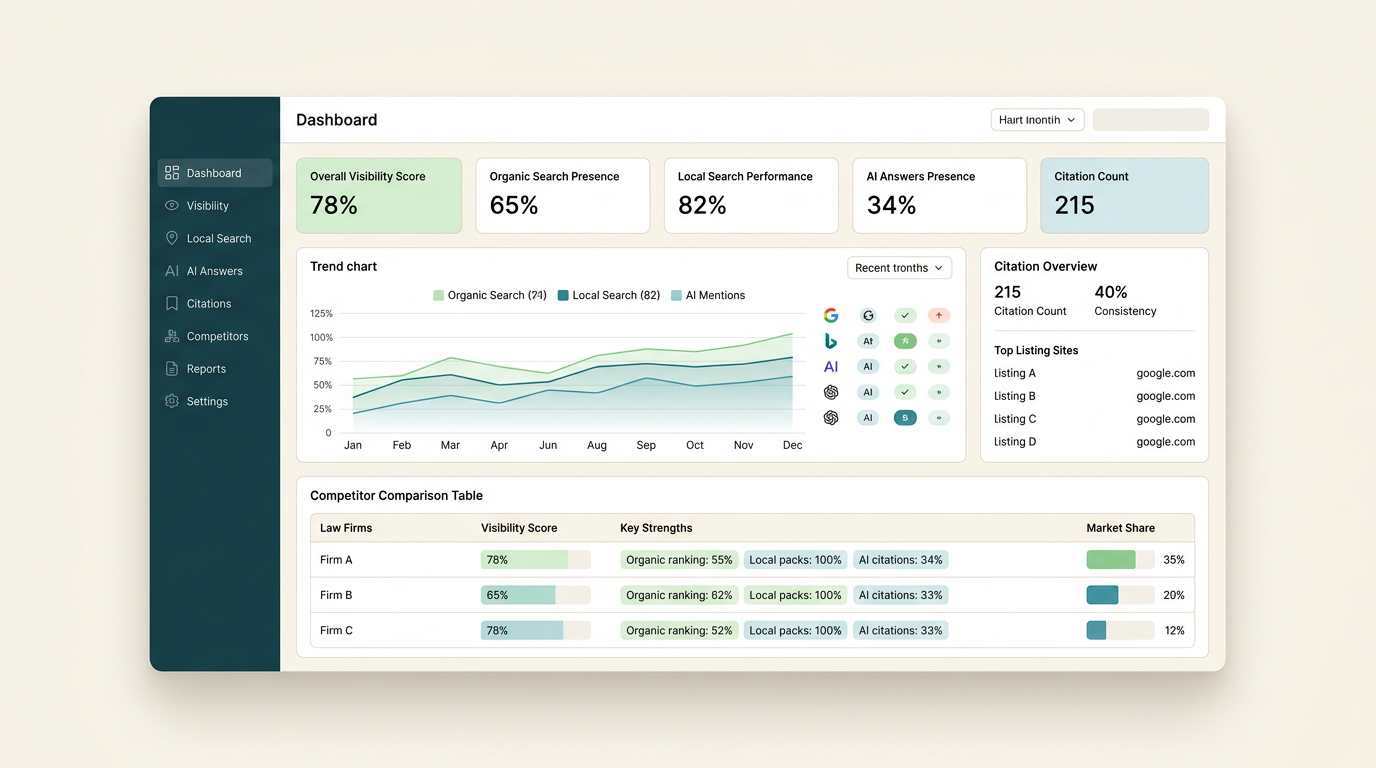 Legal technology and AI intelligence dashboard